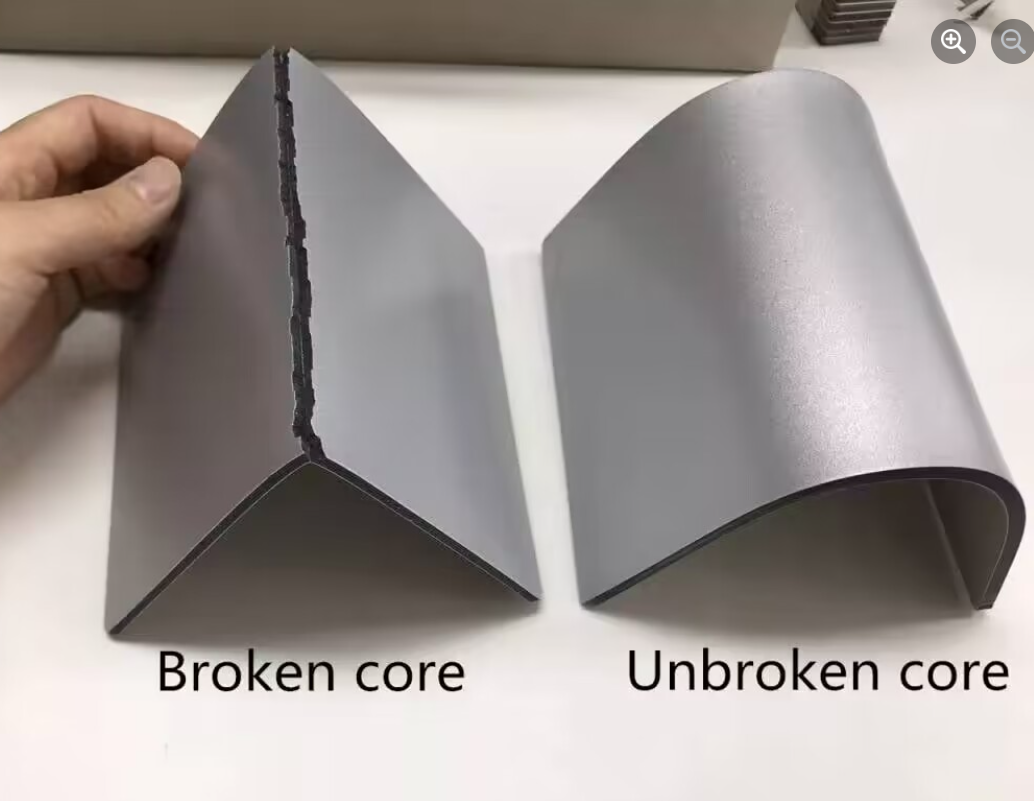 Skillnader mellan trasig kärna och obruten kärna av aluminiumkompositpaneler