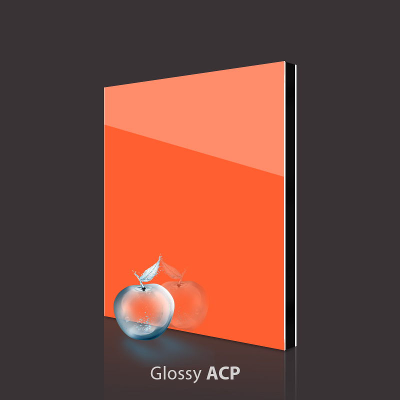 Glans orange aluminiumkompositpanel