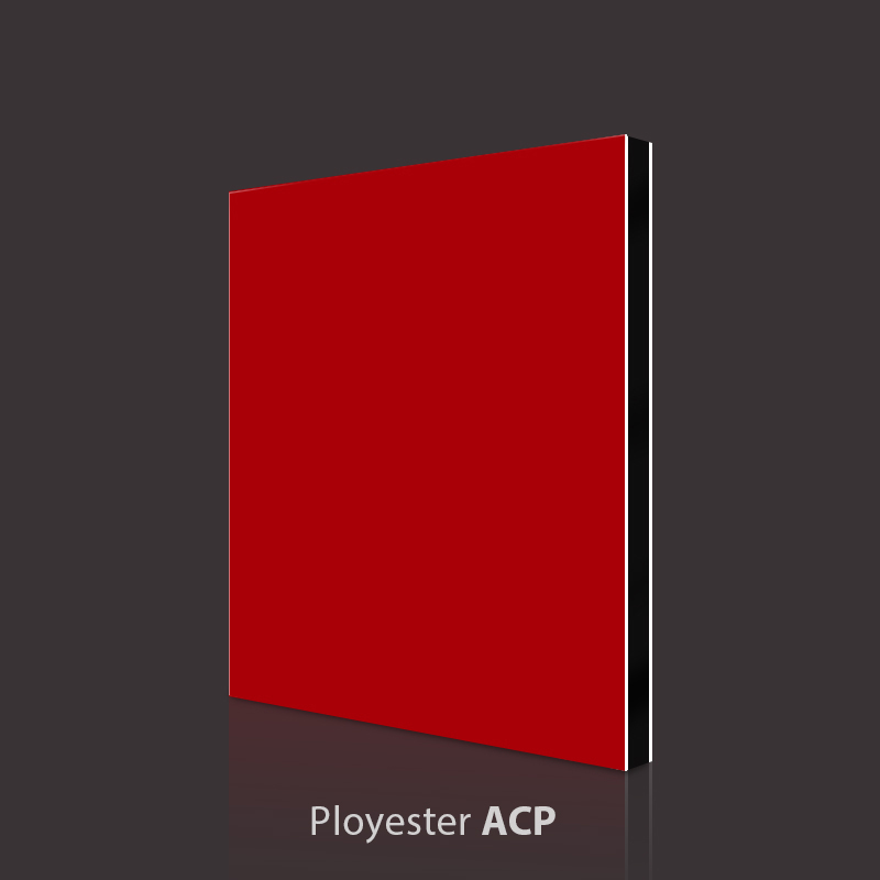 Röd PVDF aluminiumkompositpanel