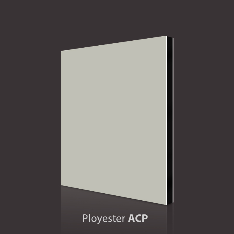 Silvergrå PVDF-aluminiumkompositpanel